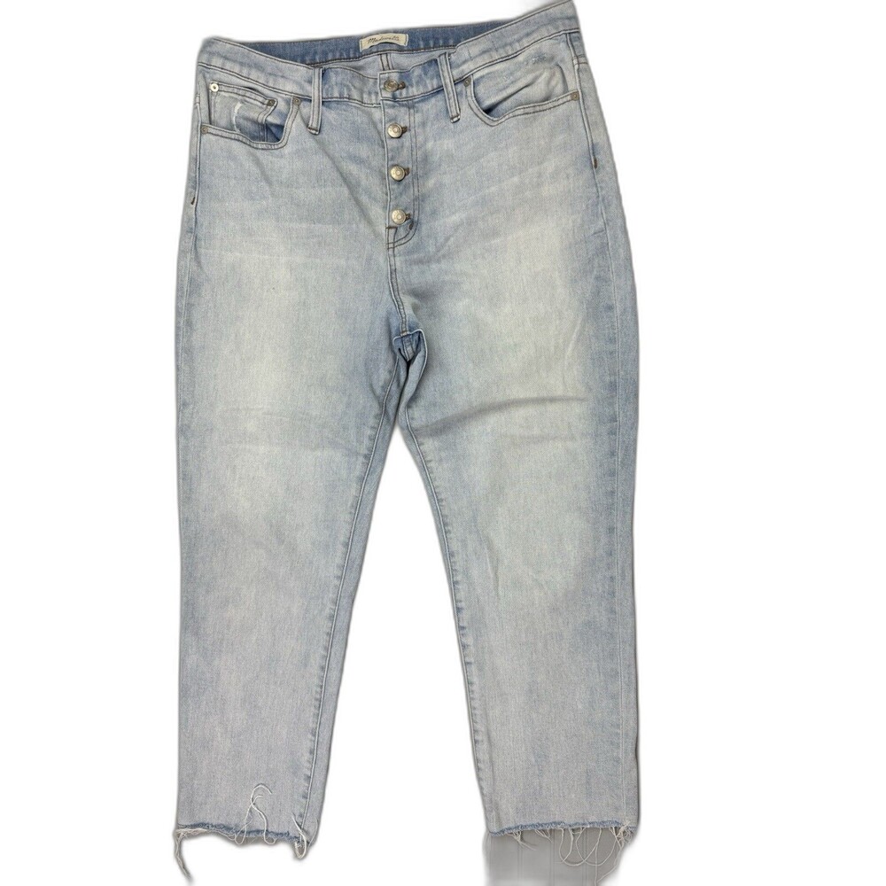 Madewell Size 32 Womens Jeans High Rise Slim Crop Boy Jean Stretch